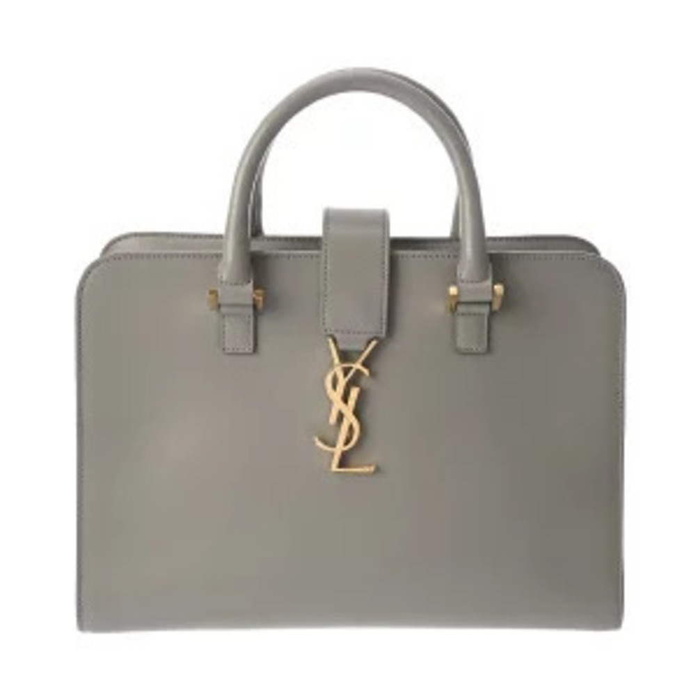 Saint Laurent Baby Cabas Bag Gray Smooth Calfskin Handbag
